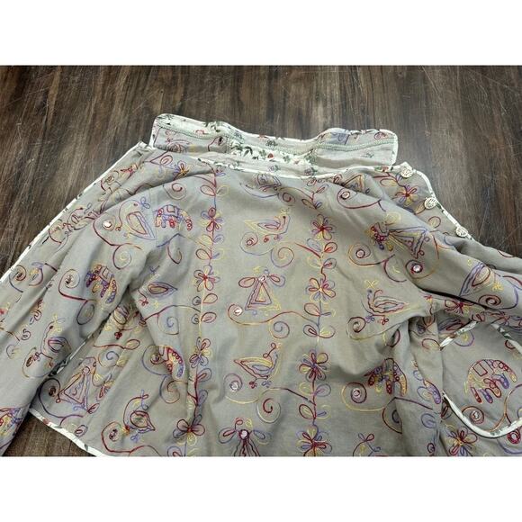 NEW!!"REVERSABLE" Artsy ,Floral, Cottage Core, Embroidered, 100% Linen,Blazer,PM - Picture 12 of 15